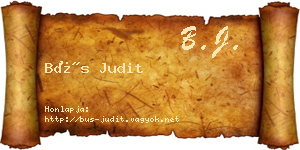 Bús Judit névjegykártya